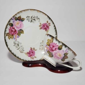 Pink Roses Teacup and Saucer Vintage